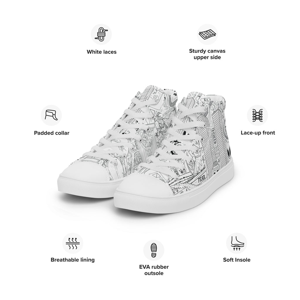 Men’s Tin Foil Hat High Top Shoes