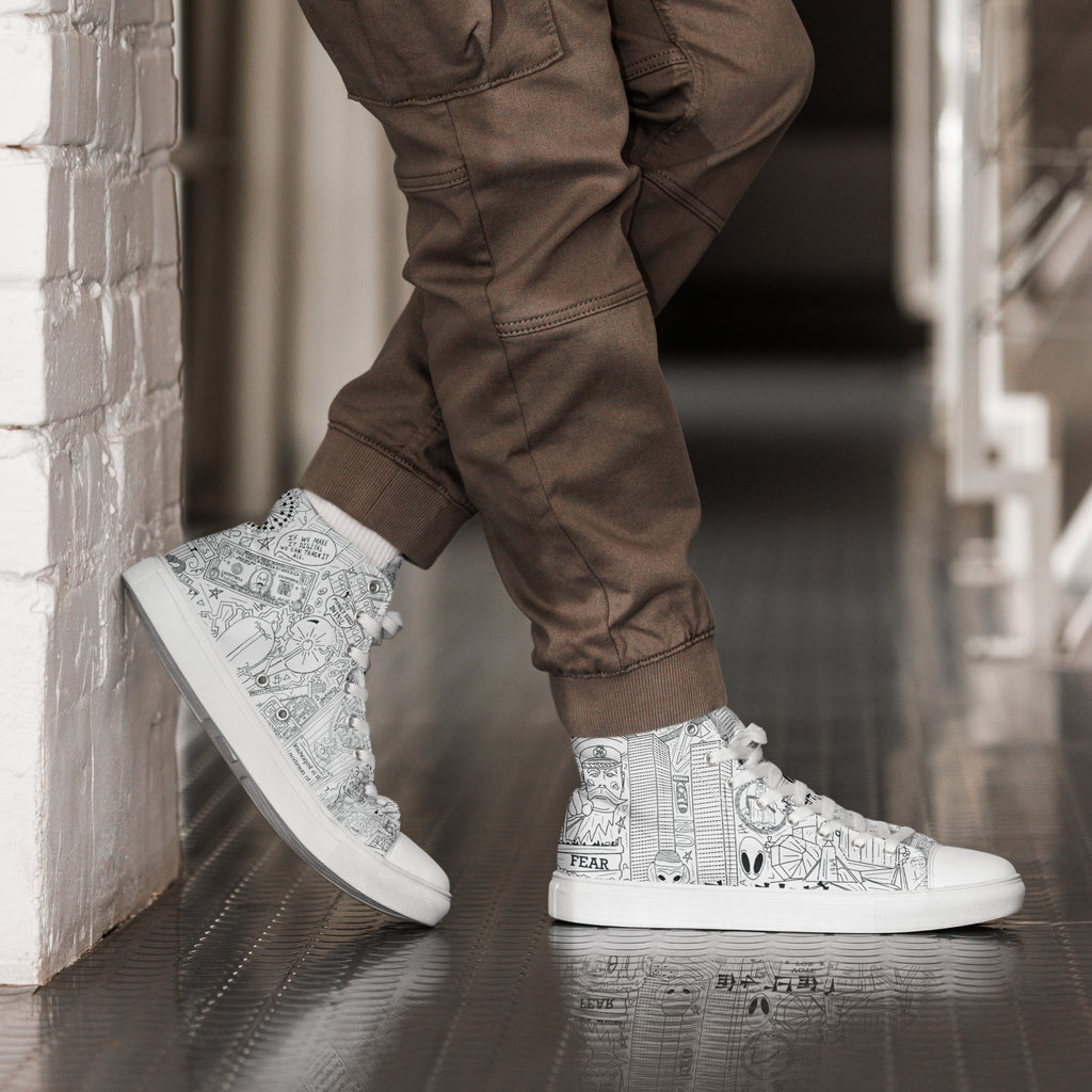 Men’s Tin Foil Hat High Top Shoes