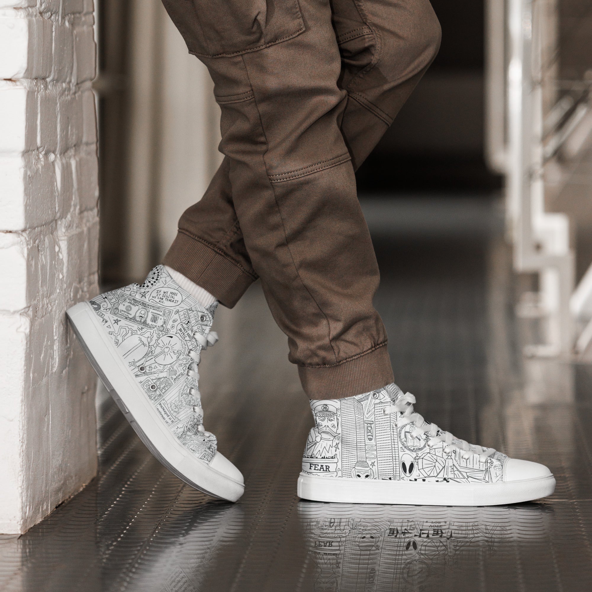 Men’s Tin Foil Hat High Top Shoes