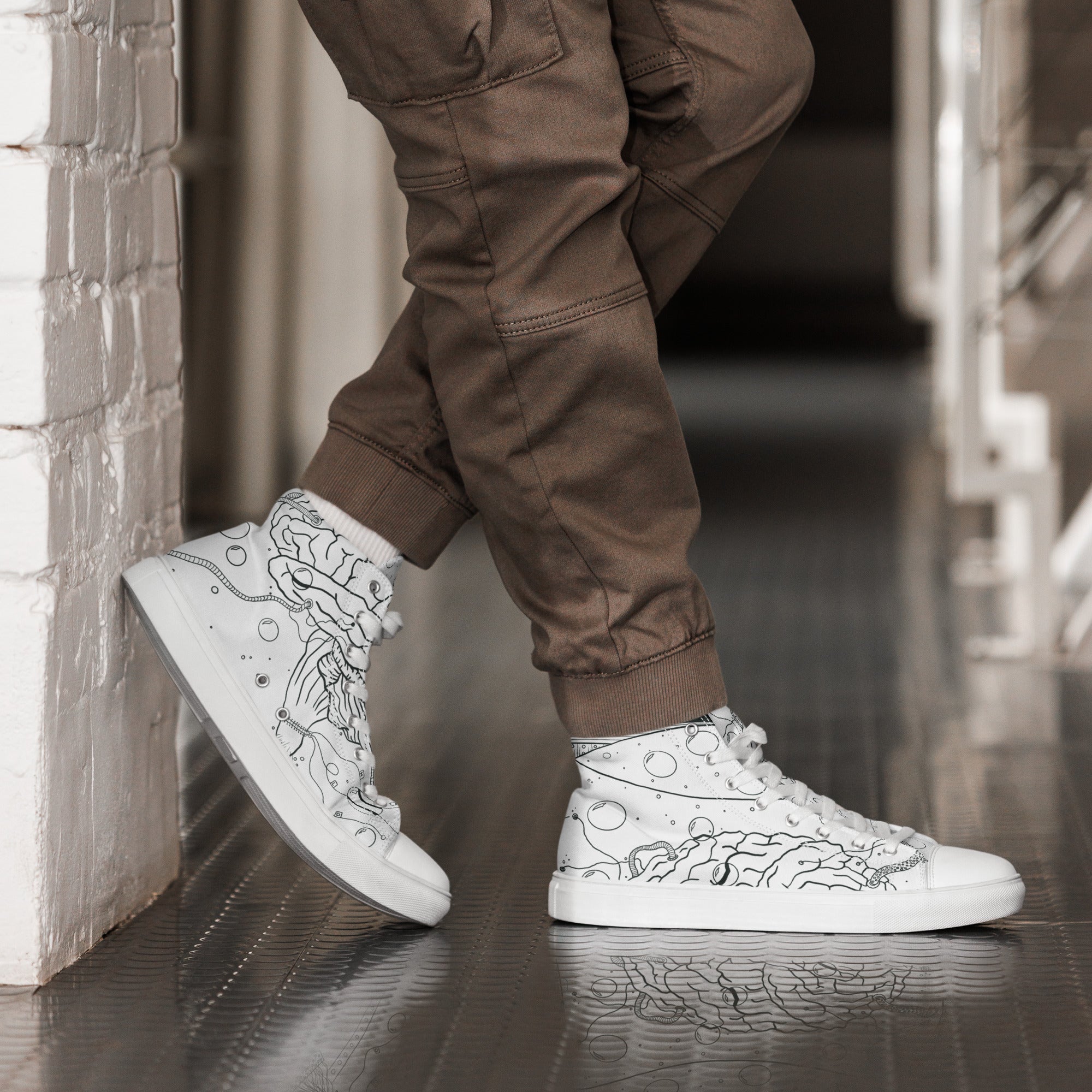 Men’s Brain in a Vat High Top Shoes