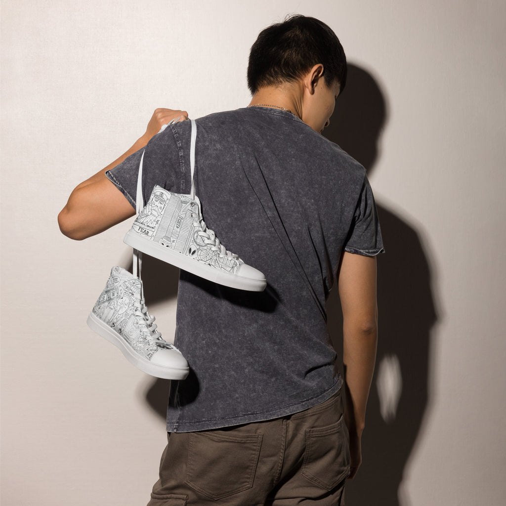 Men’s Tin Foil Hat High Top Shoes