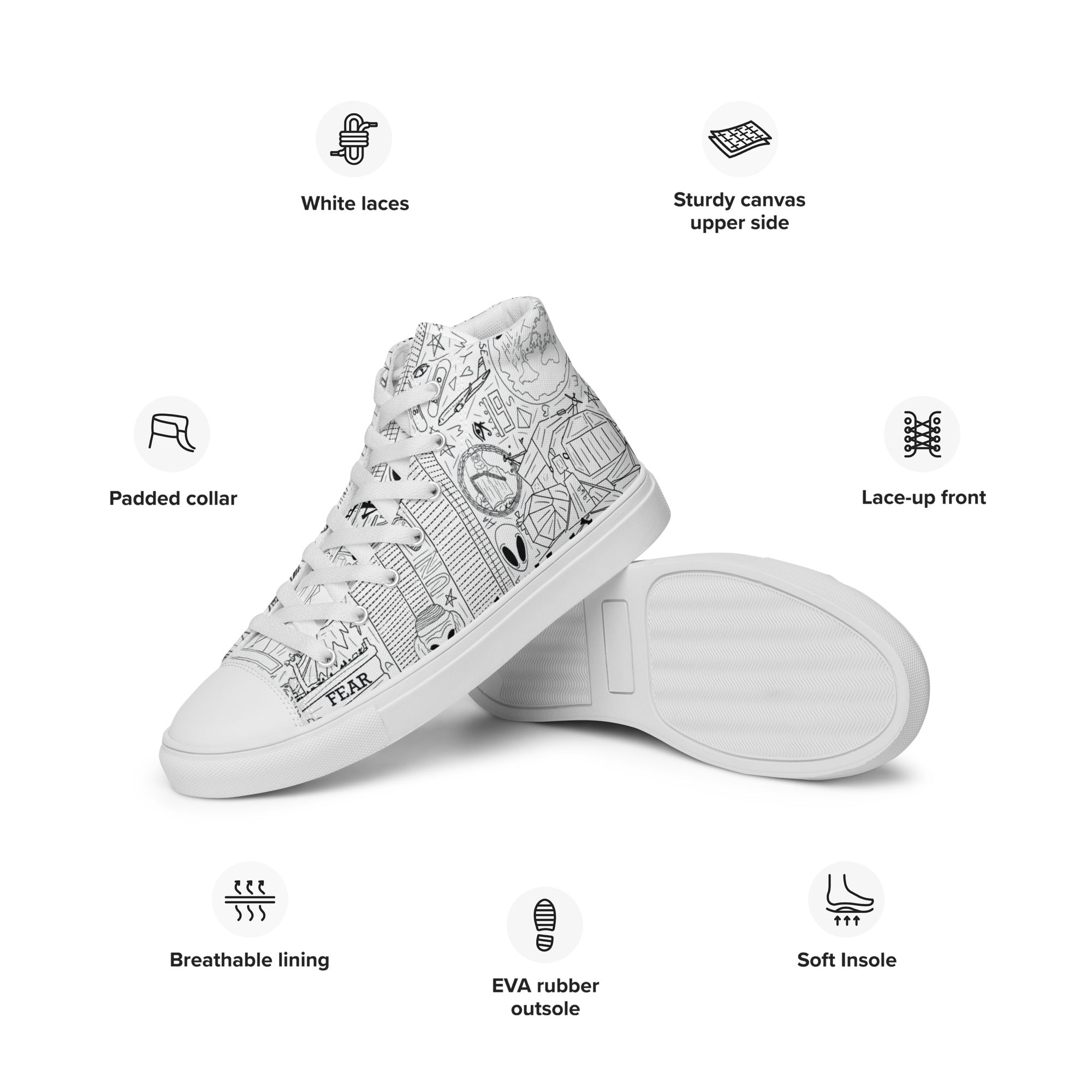 Women’s Tin Foil Hat High Tops